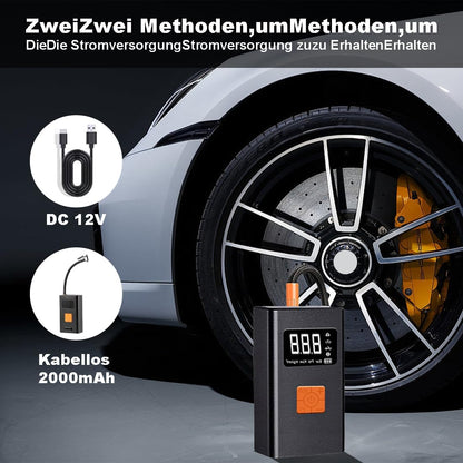 Tragbarer Luftkompressor Mini Reifenpumpe 12V 2000mAh 150PSI Luftpumpe