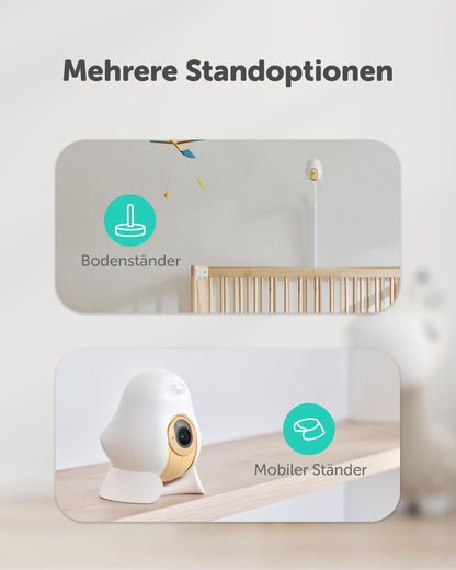 CuboAi Smart Baby Monitor 3,  2,5K QHD WLAN-Babykamera mit Nachtsicht & App,