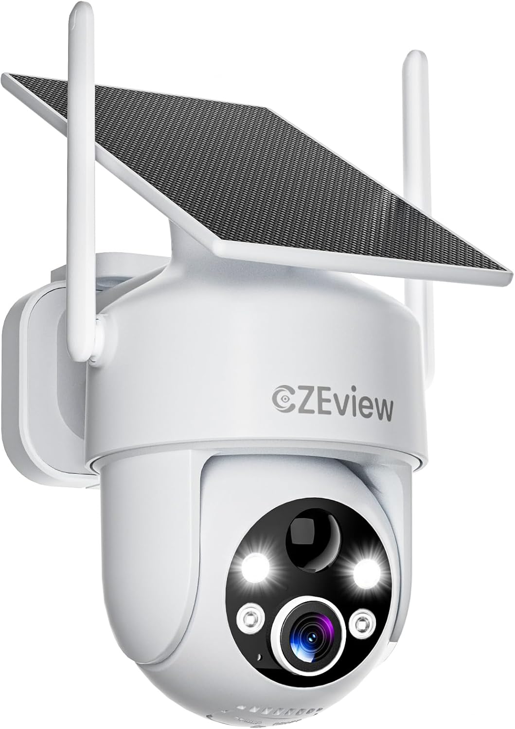 CZEview 2K 3MP Überwachungskamera Solar, Kabellos, 360° PTZ  (2K Weiß)