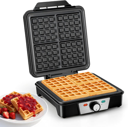 Cozary Waffeleisen Belgische Waffel, 4-Scheiben 1200W Schnelle und Stabile Wärme