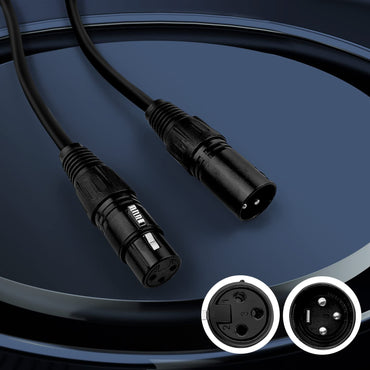 DMX Kabel 1.2M 6 Stück, Flexibles 3-Pin Signal XLR Männchen zu Weibchen DMX Kabeldraht