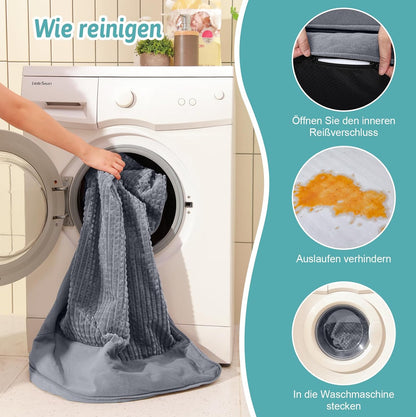 COZY KISS Orthopädisches Hundebett, 19cm Dicke Hundesofa für Mittelgroße Hunde, Abnehmbar und Waschbar Hundecouch, rutschfeste Unterseite, Wasserdichtes Innenfutter (Gris-L-Type, XL(122 * 81 * 19CM))