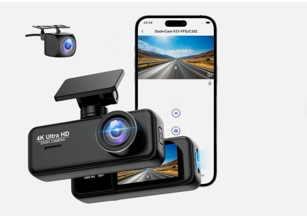 V31 Dashcam 4K+1080p Auto Wlan G-Sensor Dual Cam DVR KFZ Parküberwachung