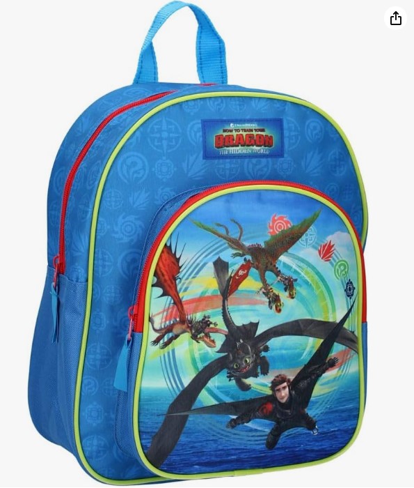 Dragons 3 Kinderrucksack - Hiccup und Ohnezahn - Blau 31cm