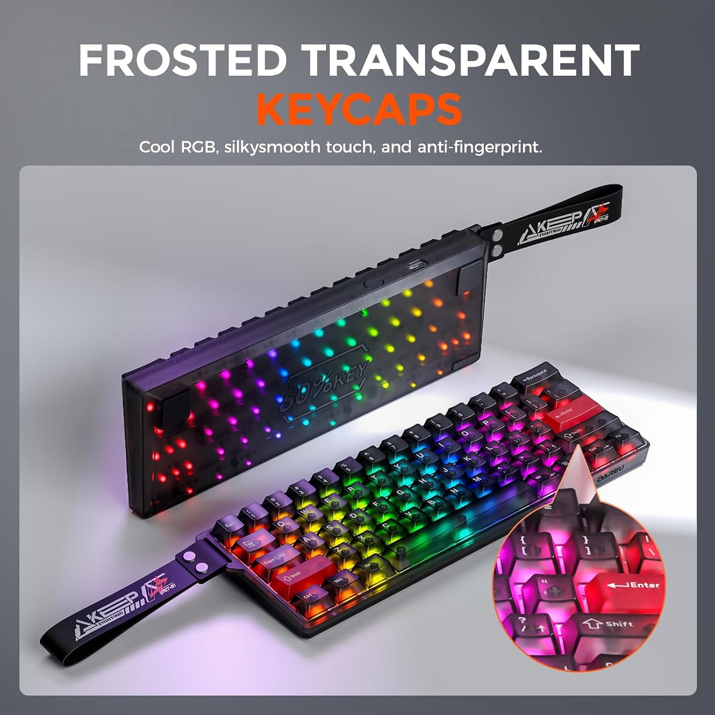 DAREU COOL60 8K Hz Rapid Trigger Magnetic Gaming Tastatur, 60% Wired,15 RGB Modes(Schwarz)