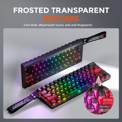 DAREU COOL60 8K Hz Rapid Trigger Magnetic Gaming Tastatur, 60% Wired,15 RGB Modes(Schwarz)