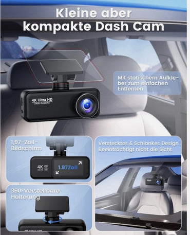 Dashcam V31  4K+1080p Auto Wlan G-Sensor Dual Cam DVR KFZ Parküberwachung
