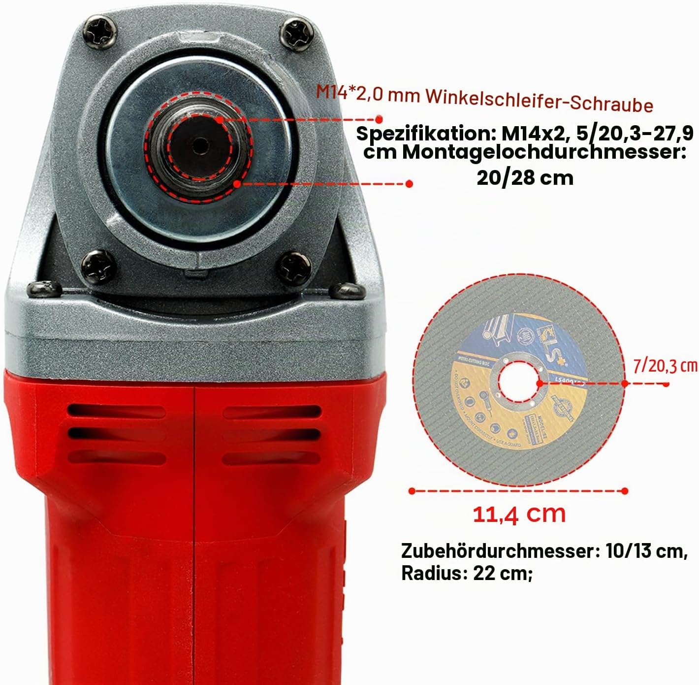 DogChrymion Akku-Winkelschleifer 18–21V, kompatibel mit Makita 18V Akkus bürstenlos