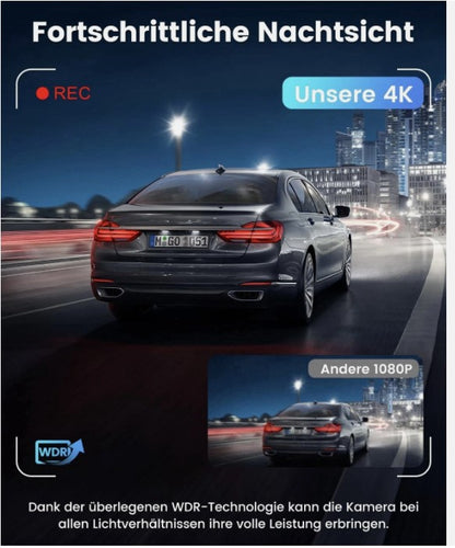 V31 Dashcam 4K+1080p Auto Wlan G-Sensor Dual Cam DVR KFZ Parküberwachung