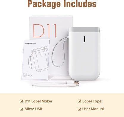 DEEPIN D11 Etikettendrucker mit Klebeband Thermo-Etikettendrucker,
