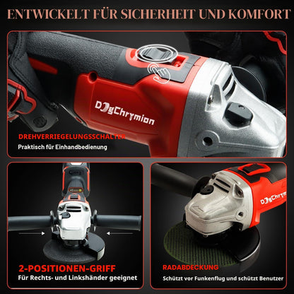 DogChrymion Akku-Winkelschleifer 18–21V, kompatibel mit Makita 18V Akkus bürstenlos