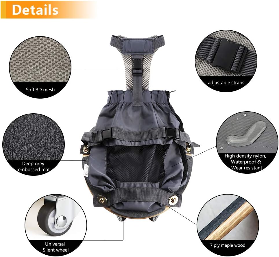 Deryep Rollstuhl für Hinterbeine, gelähmt und schützt Brust und Gliedmaßen