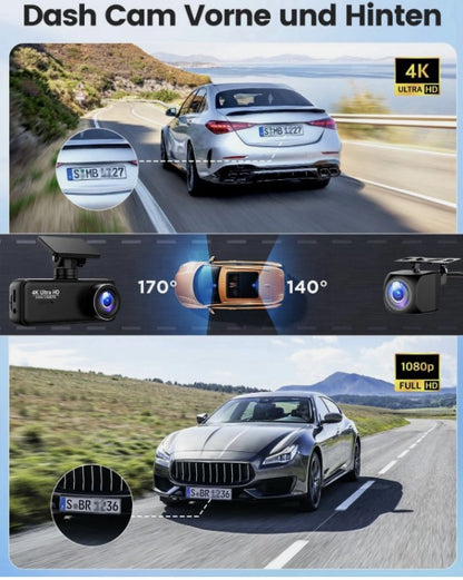 Dashcam V31  4K+1080p Auto Wlan G-Sensor Dual Cam DVR KFZ Parküberwachung