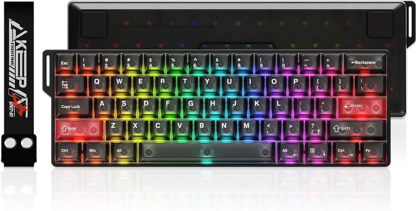 DAREU COOL60 8K Hz Rapid Trigger Magnetic Gaming Tastatur, 60% Wired,15 RGB Modes(Schwarz)