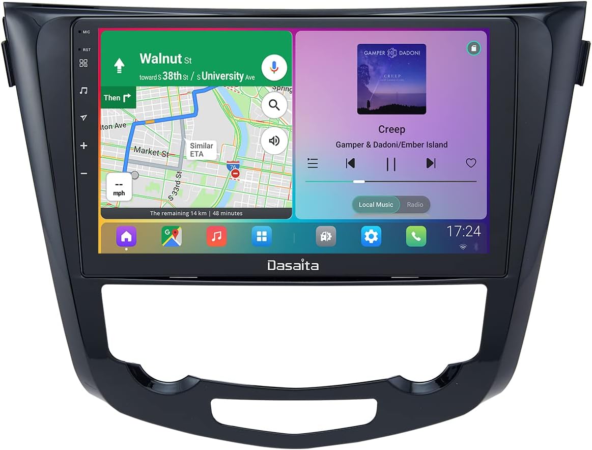 Dasaita 10,2 Zoll Android 10.0 Autoradio Bluetooth Freisprecheinrichtung für Nissan Qashqai J11 X-Trail Rouge
