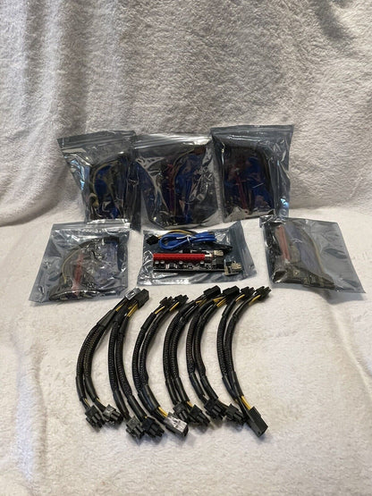 6 X PCE164P-N08 VER009S PCI-E 1X bis 16x Riserkarte 6 Pin für Grafikkarte/Grafik 6 Kits