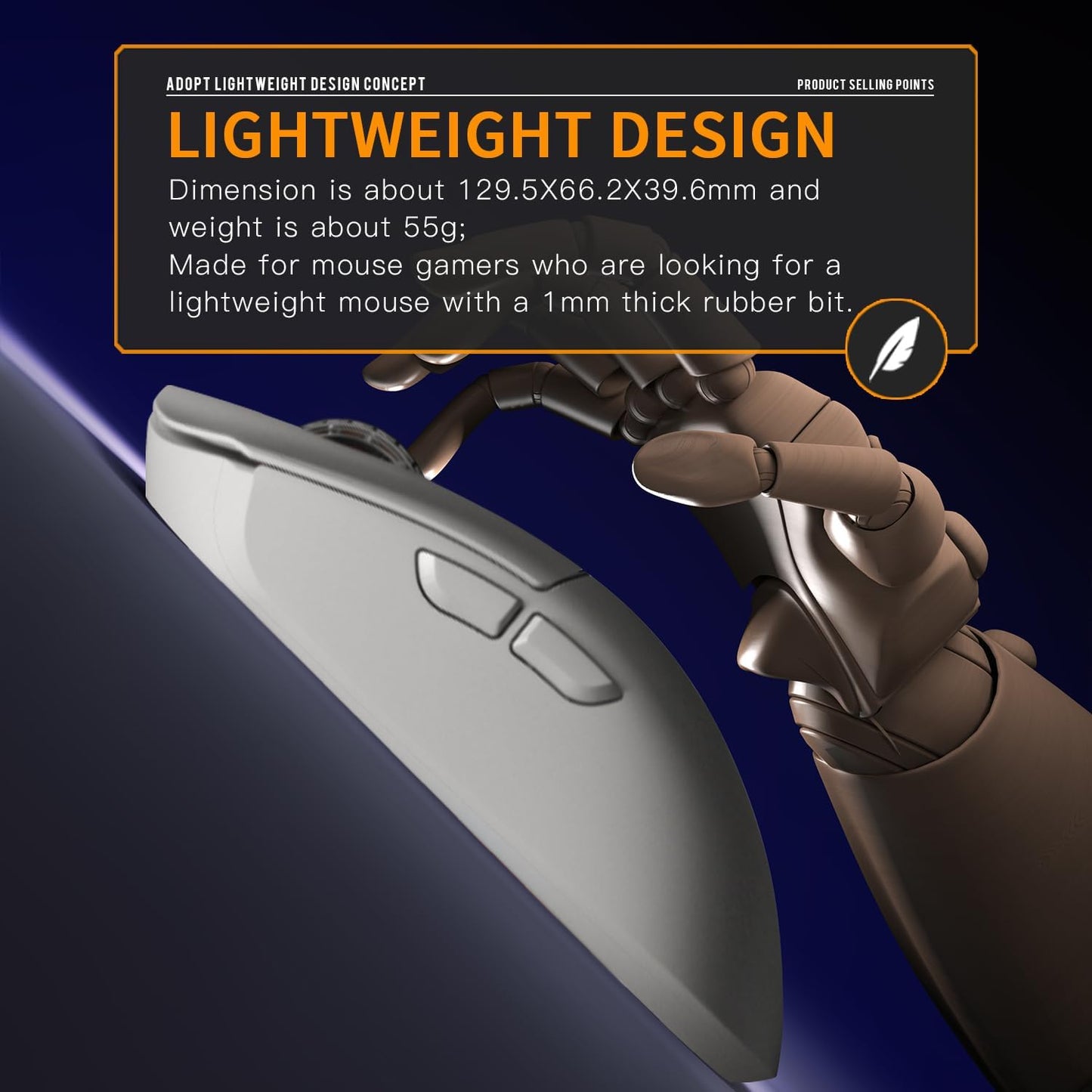 Darmoshark M3 Pro Kabellose Gaming-Maus, Tri-Mode 2,4 GHz/USB-C  8 programmierbare Tasten,