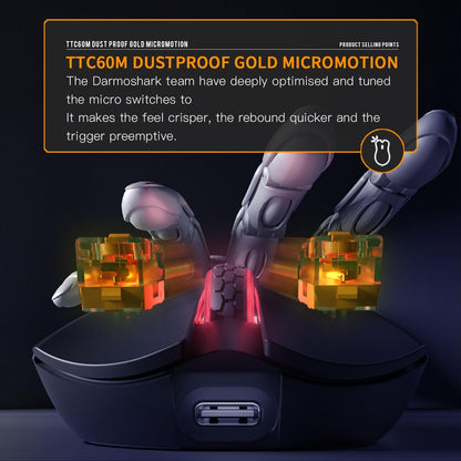 Darmoshark M3 Pro Kabellose Gaming-Maus, Tri-Mode 2,4 GHz/USB-C  8 programmierbare Tasten,