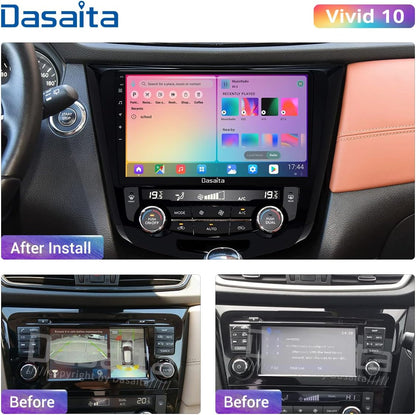 Dasaita 10,2 Zoll Android 10.0 Autoradio Bluetooth Freisprecheinrichtung für Nissan Qashqai J11 X-Trail Rouge