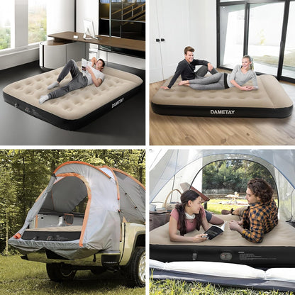 Dametay Luftbett 2 Personen, integriertem Kissen mit Pumpe 191x137cm