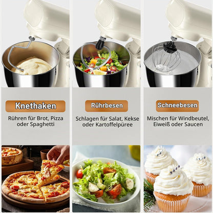 DOBBOR Küchenmaschine Knetmaschine Mit 2.5L+3L Dual-Schalen,1500w