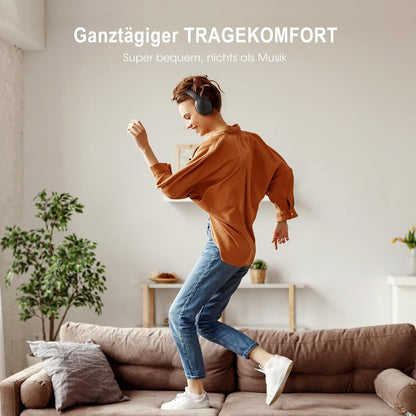 DOQAUS Kopfhörer Life 4 Kabellos Bluetooth,Bis zu 90 Std mit 3 EQ-Modi Schwarz