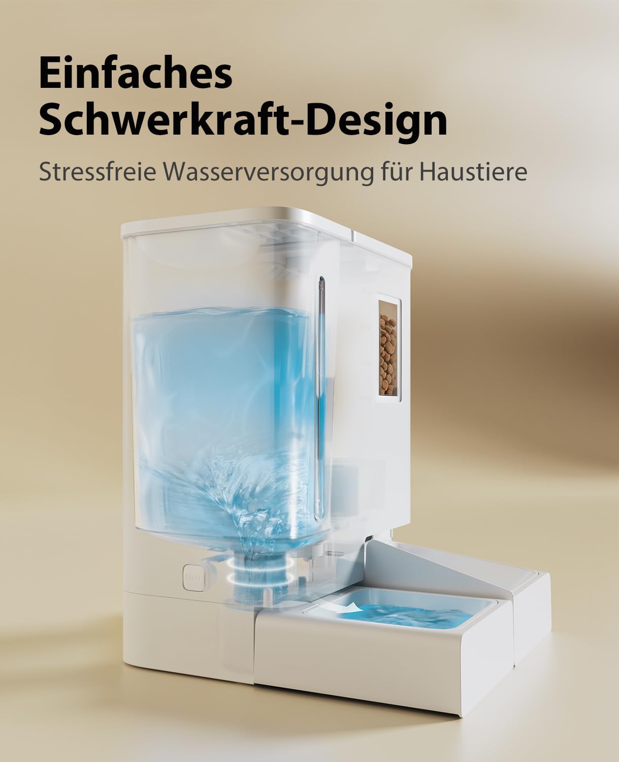 DUDUPET 9L Futterautomat Katze und Katzenbrunnen 2-in-1,Programmierbarem