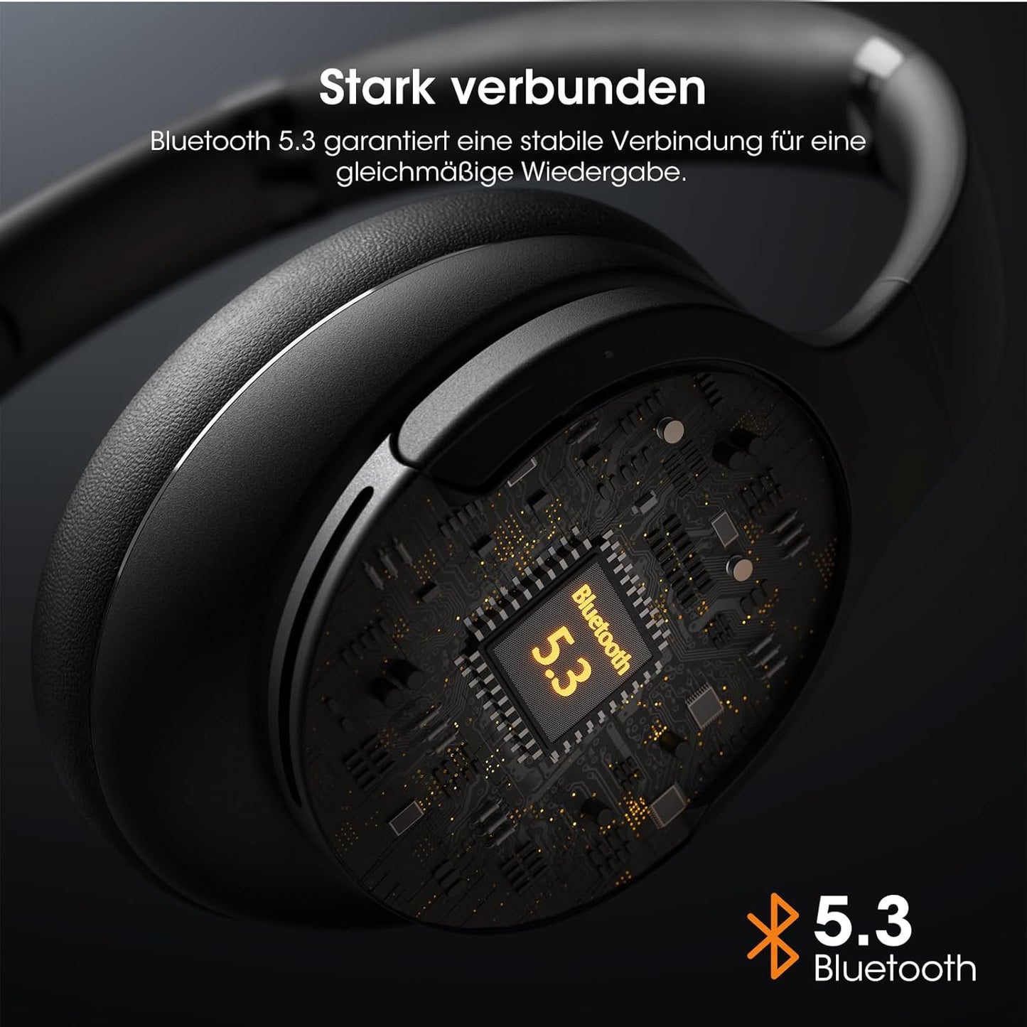 DOQAUS Kopfhörer Life 4 Kabellos Bluetooth,Bis zu 90 Std mit 3 EQ-Modi Schwarz