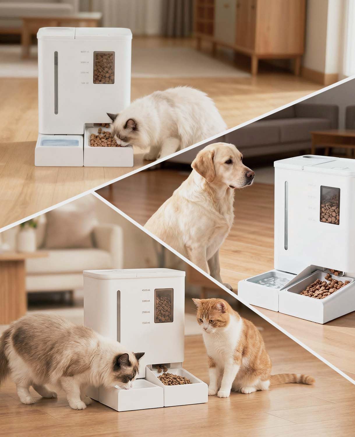 DUDUPET 9L Futterautomat Katze und Katzenbrunnen 2-in-1,Programmierbarem