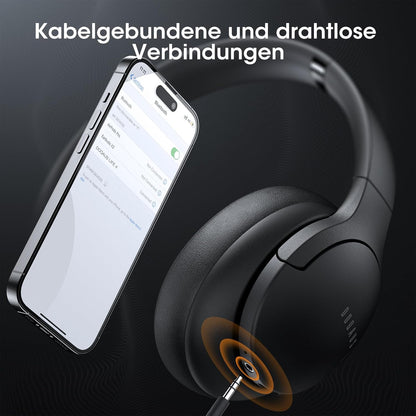 DOQAUS Kopfhörer Life 4 Kabellos Bluetooth,Bis zu 90 Std mit 3 EQ-Modi Schwarz