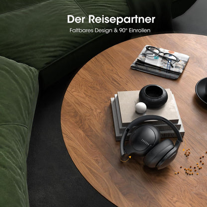 DOQAUS Kopfhörer Life 4 Kabellos Bluetooth,Bis zu 90 Std mit 3 EQ-Modi Schwarz