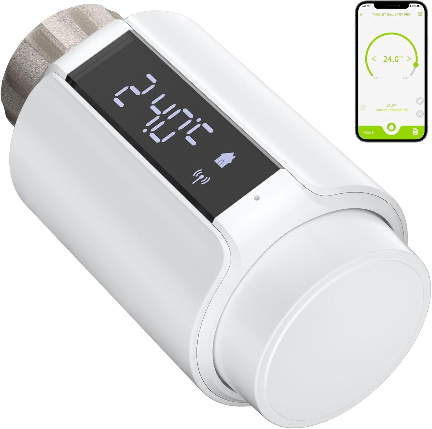 2 X DEERFAMY Smartes Heizkörperthermostat,APP-Fernbedienung, Temperatureinstellung, Digitaler