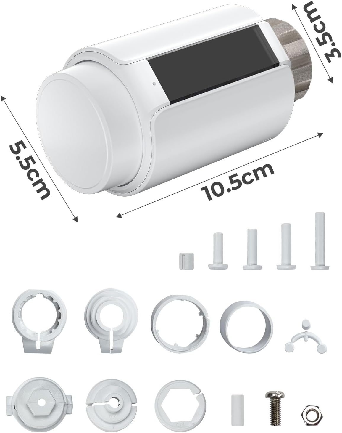 2 X DEERFAMY Smartes Heizkörperthermostat,APP-Fernbedienung, Temperatureinstellung, Digitaler