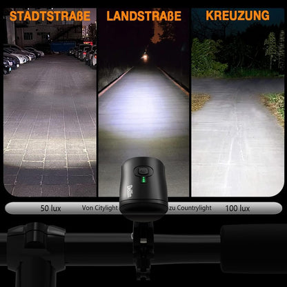 Deilin Fahrradlicht Set, bis zu 70 Lux LED Fahrradbeleuchtung USB Aufladbar