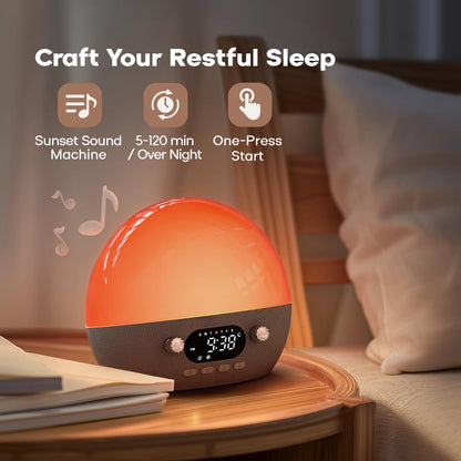 Dekala White Noise Machine, APP-Steuerung Wecker, 11 beruhigende Klänge Nachtlicht,