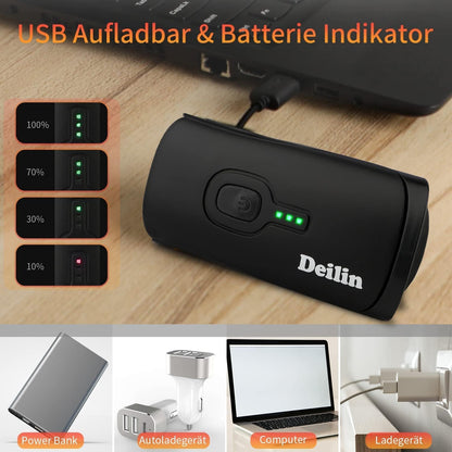 Deilin Fahrradlicht Set, bis zu 70 Lux LED Fahrradbeleuchtung USB Aufladbar