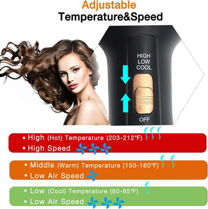 Dee Banna Heißluftbürste Multifunktions-Föhnbürste Heißluftkamm mit 3 Temperaturen und 2 Luftstromstufen Negativ Lon Stylingbürsten Volumizer Styler Heißluftbürste für alle Haartypen