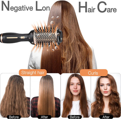 Dee Banna Heißluftbürste Multifunktions-Föhnbürste Heißluftkamm mit 3 Temperaturen und 2 Luftstromstufen Negativ Lon Stylingbürsten Volumizer Styler Heißluftbürste für alle Haartypen