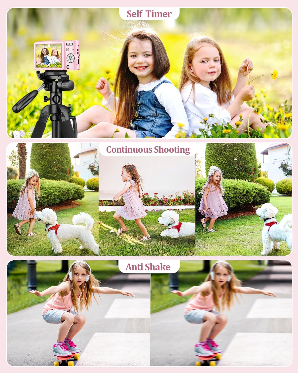 Digitalkamera, Autofokus 50MP FHD 1080P Kamera M03 für Kinder mit 16x Zoom mit 32 GB SD-Karte