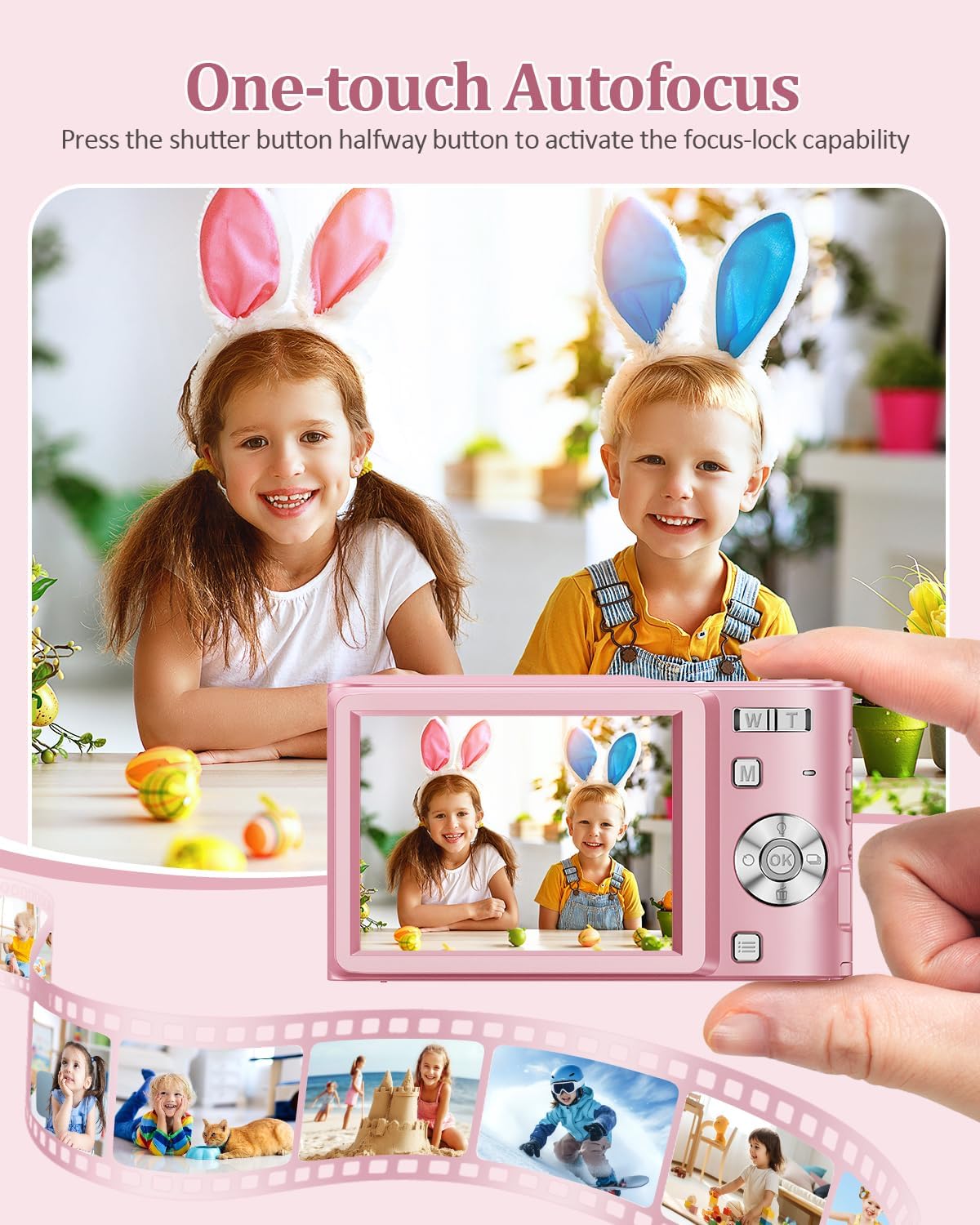 Digitalkamera, Autofokus 50MP FHD 1080P Kamera M03 für Kinder mit 16x Zoom mit 32 GB SD-Karte