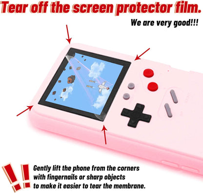 DIKKAR Game Case pour iPhone, Retro-Schutzhülle avec propre Stromversorgung, 36 petits jouets, Farbdisplay, Videospieletui pour iPhone XR (Rose)