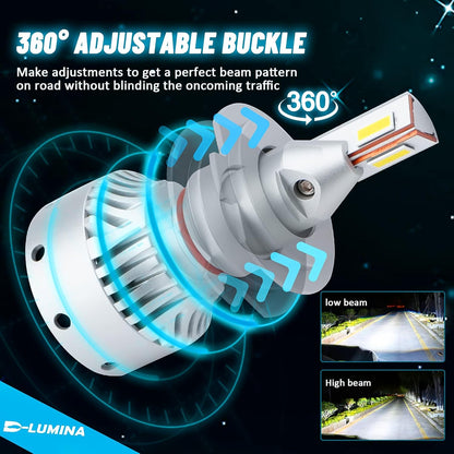 D-Lumina H7 LED-Scheinwerferlampe 120W 20000LM Auto-Lampen  6000K weiß 2 Stück