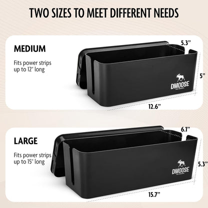 DMoose Kabelbox - 2er Pack kabelbox schwarz aus ABS-Kunststoff Schwarz