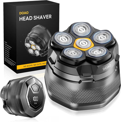 DOAO Glatzen Rasierer Herren,6D Flexibler Glatzenrasierer, Magnetische Schwebender Kopf, USB-C-Anschluss