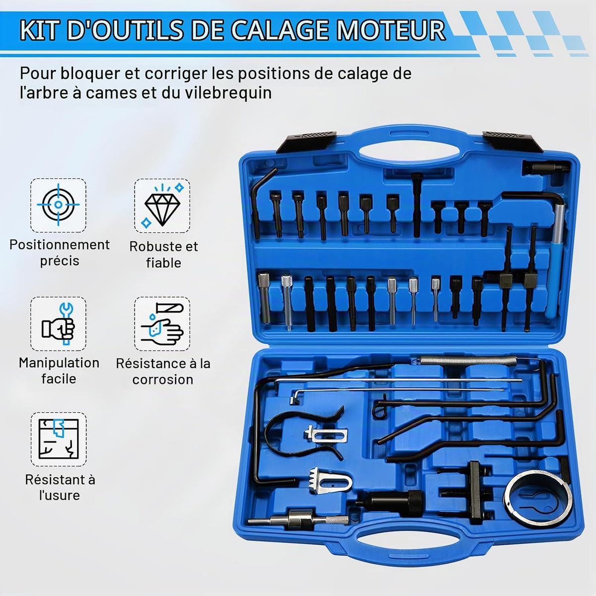 DPTOOL Motor-Einstellwerkzeug-Satz für Zahnriemen und Nockenwelle kompatibel mit Peugeot, Citroën und PSA