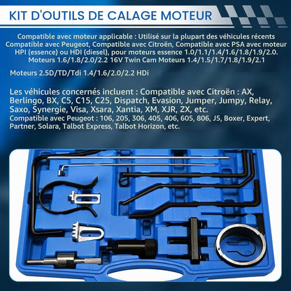 DPTOOL Motor-Einstellwerkzeug-Satz für Zahnriemen und Nockenwelle kompatibel mit Peugeot, Citroën und PSA
