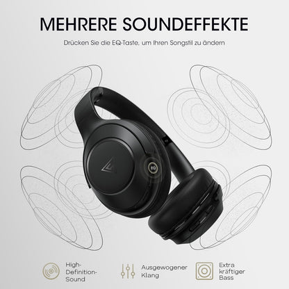DOQAUS Kopfhörer Life 5 Kabellos Bluetooth,70Std Spielzeit 3 EQ-Modi Schwarz