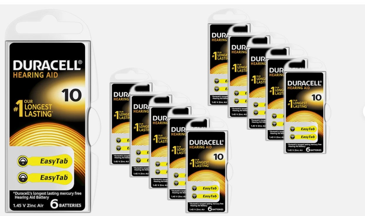 Duracell Hörgerätebatterie Activair easytab 10 gelb , 20 x 6 St (120 Stück)