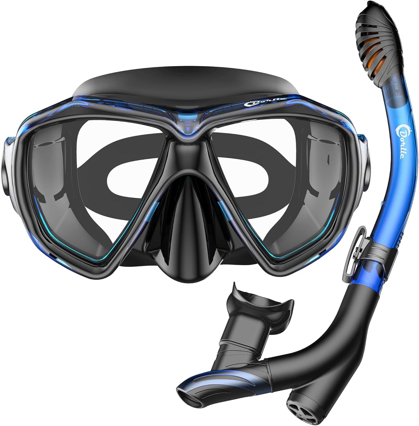 Dorlle Schnorchelset  Set mit Schnorchel und Taucherbrille,Anti-Fog Anti-Leck