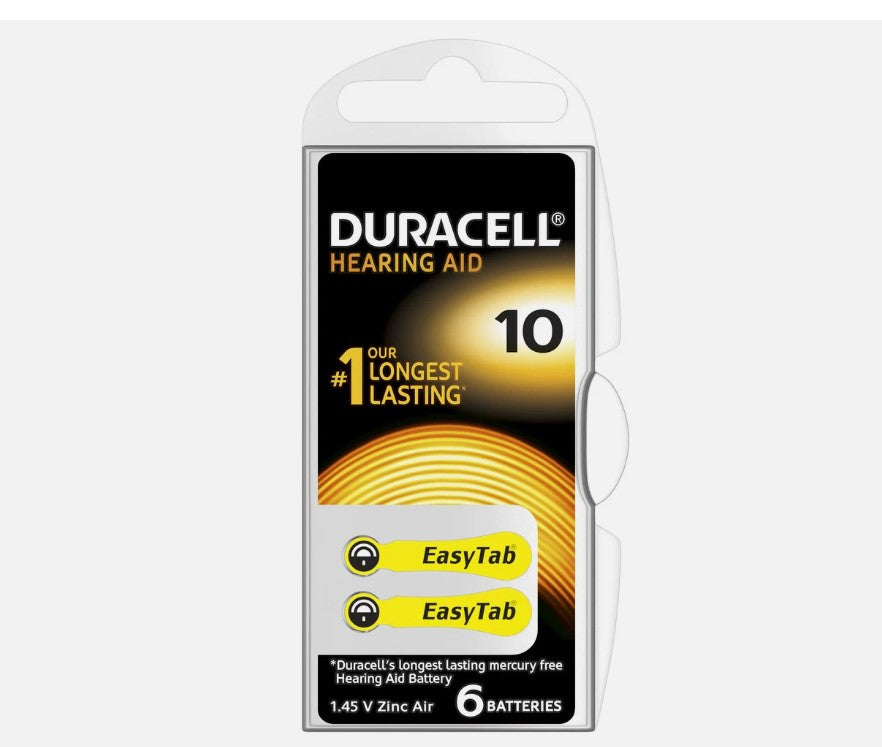 Duracell Hörgerätebatterie Activair easytab 10 gelb , 20 x 6 St (120 Stück)